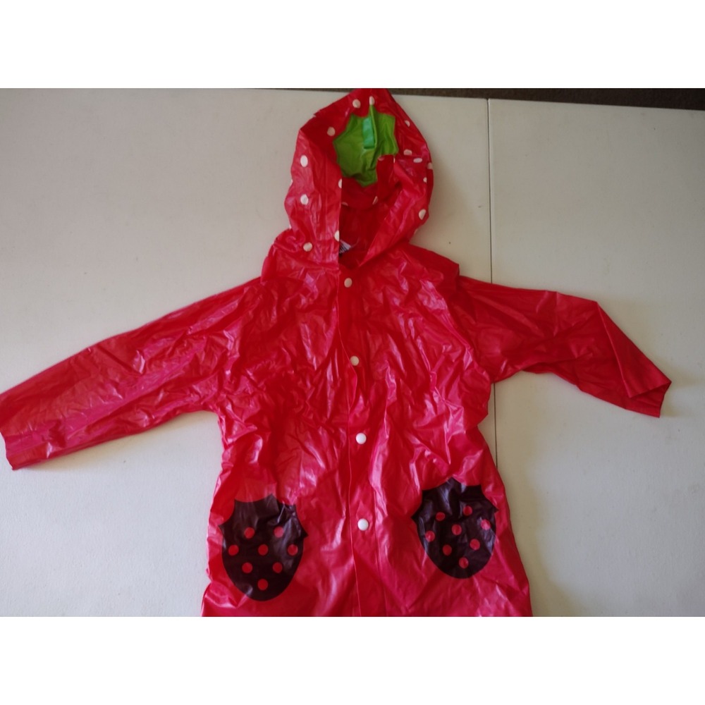 Iceberg outerwear girls red‎ strawberry raincoat size 3t
